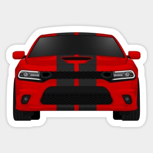 Charger Scat Tor-red + black stripes Sticker